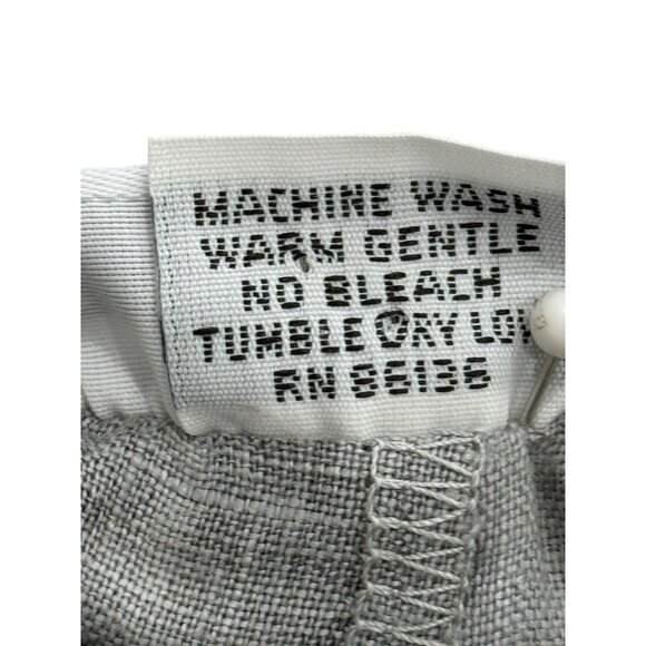 Bryn Walker Wide-Leg Crop Lantern Pants Linen Pull-On Gray Black Print Size XL - Picture 9 of 9